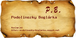 Podolinszky Boglárka névjegykártya
