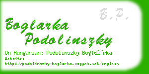 boglarka podolinszky business card